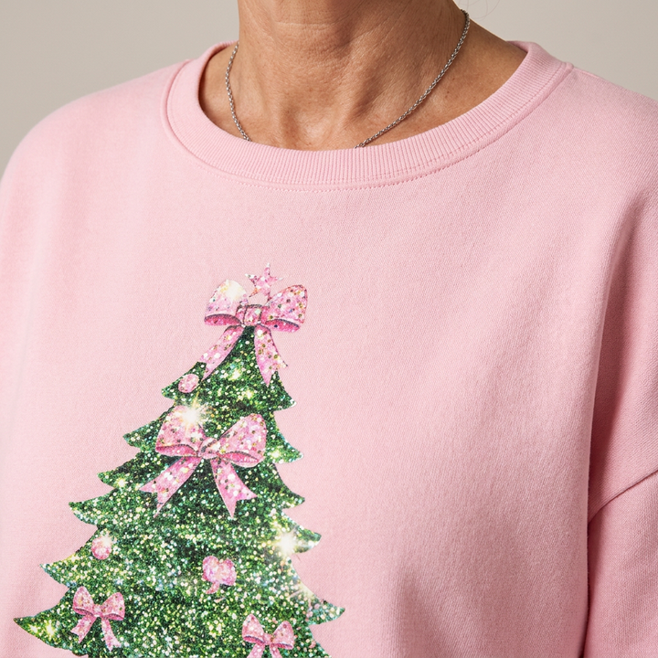 Womens Christmas Jumper Tree Print Long Sleeve Sweatshirt 11
