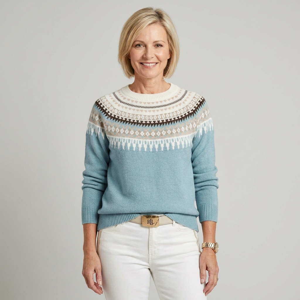 Womens Christmas Jumper Fair Isle Two Tone Knit 9