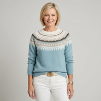 Womens Christmas Jumper Fair Isle Two Tone Knit