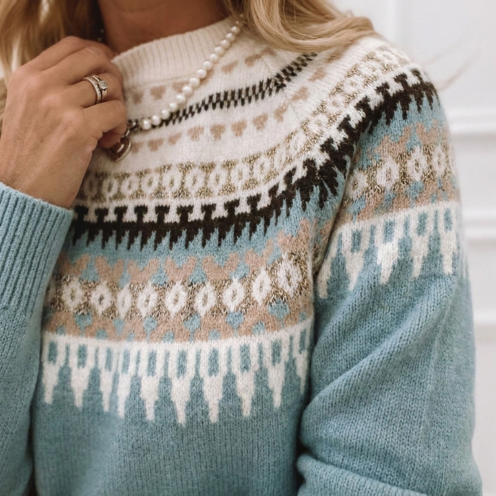 Womens Christmas Jumper Fair Isle Two Tone Knit 11