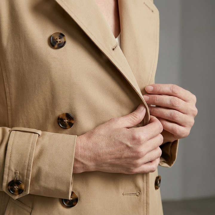 Womens Trench Coat Wool Blend Back-Tie Belt 6