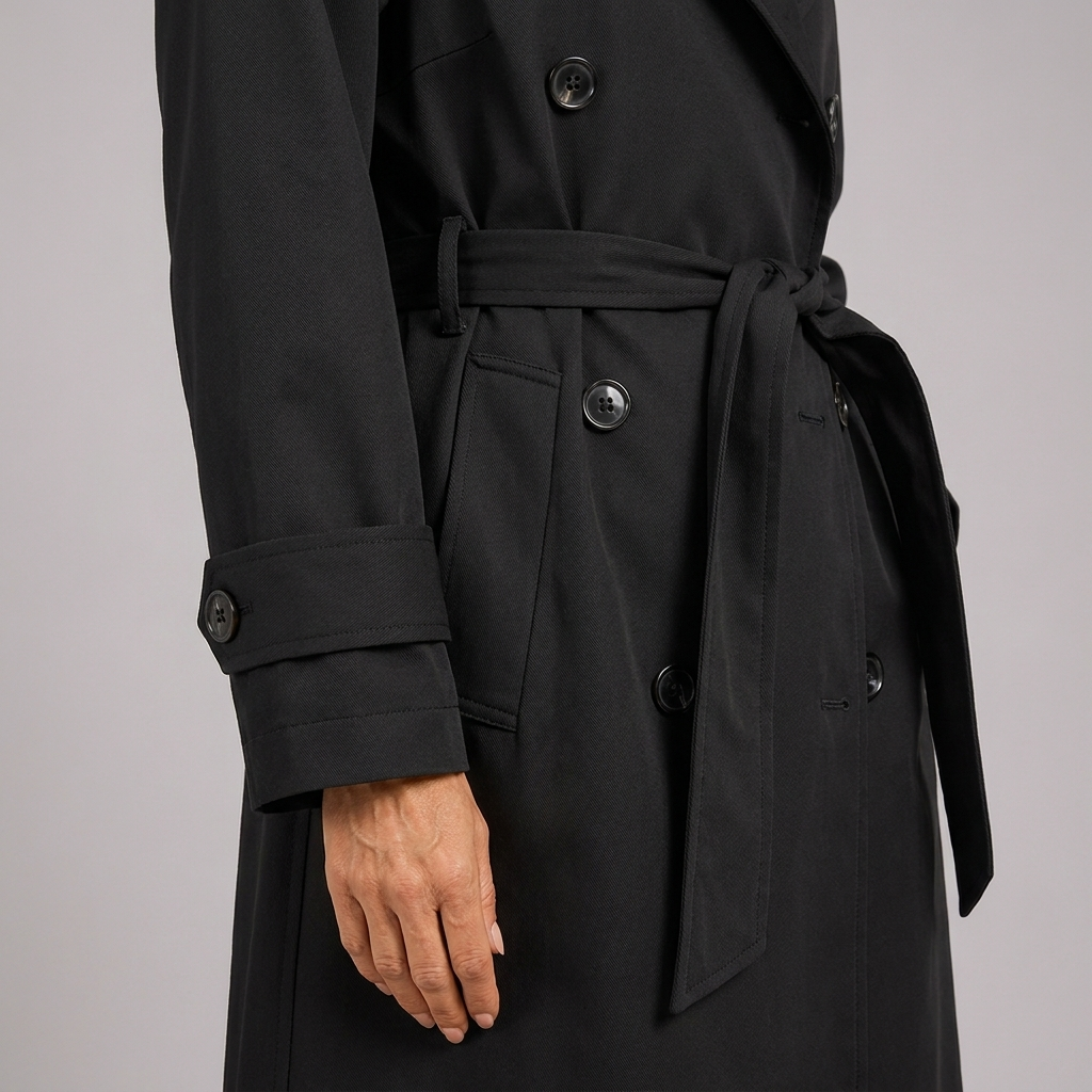 Womens Longline Trench Coat Tailored Belted 6