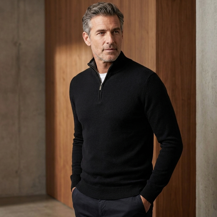 Mens Half Zip Jumper Knit Pullover Lightweight Layering 10