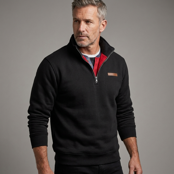 Mens Quarter Zip Jumper Fleece Lined Durable 10