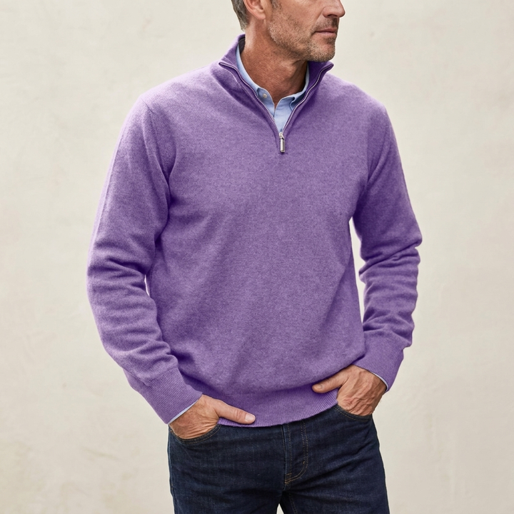 Mens Quarter Zip Jumper Knit Tailored Fit 11
