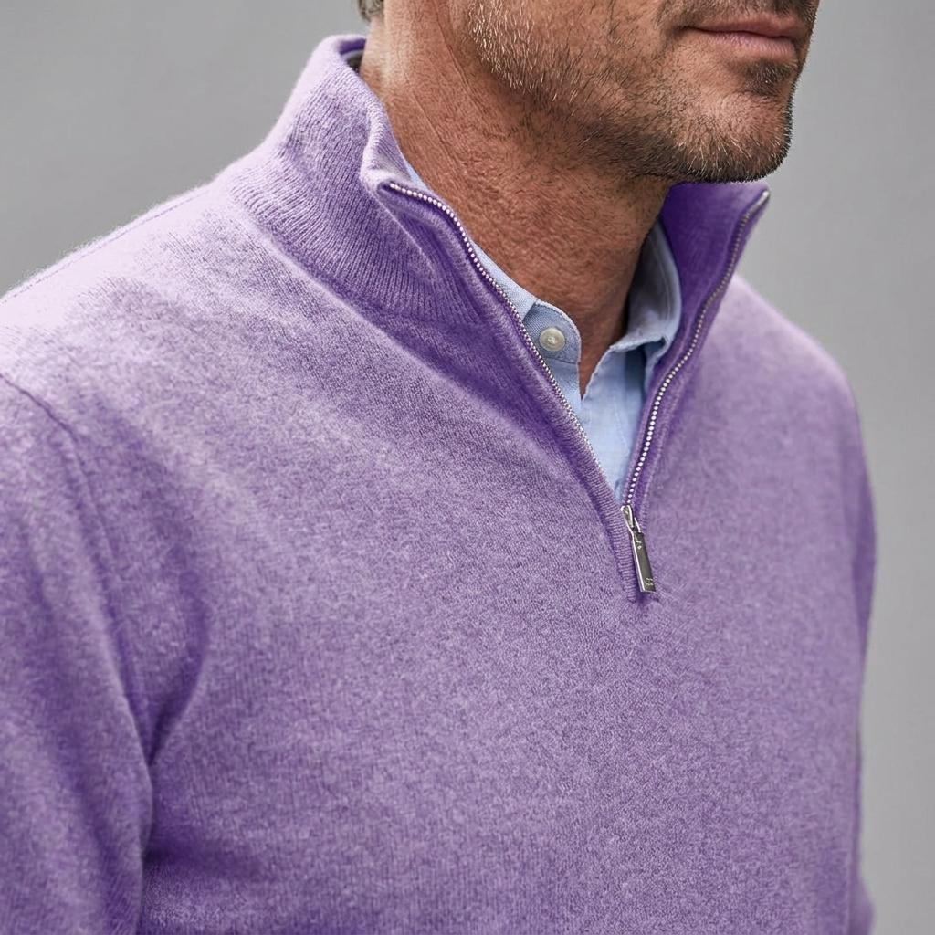 Mens Quarter Zip Jumper Knit Tailored Fit 13