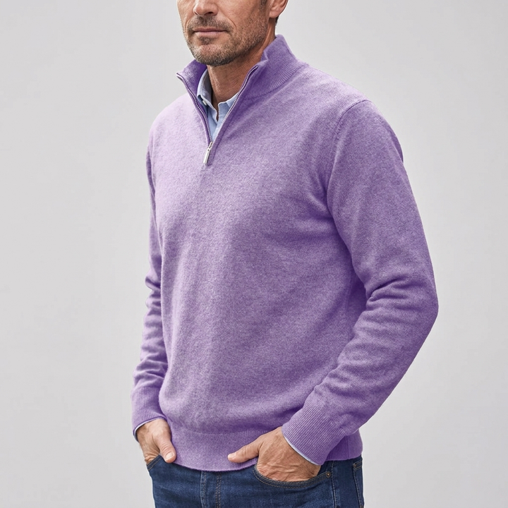 Mens Quarter Zip Jumper Knit Tailored Fit 12