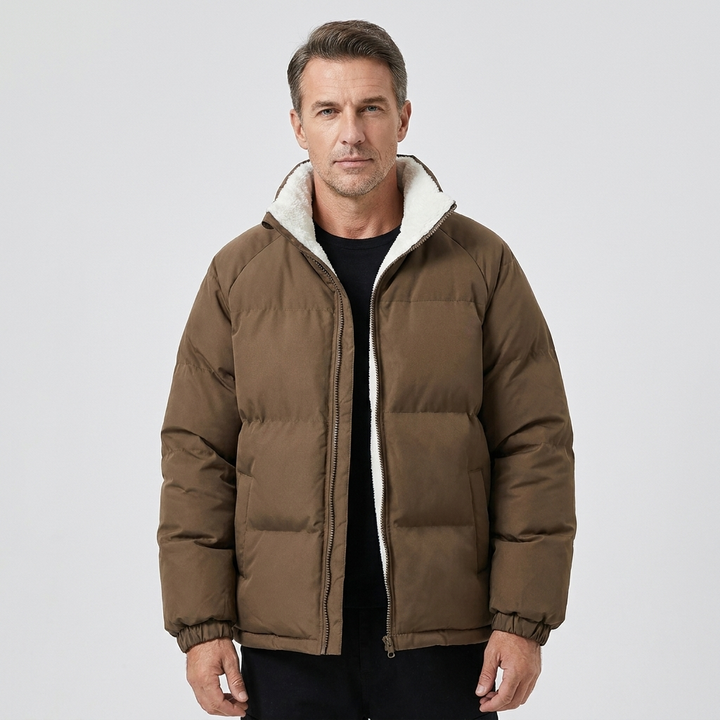 Men's Down Jacket Cotton Blend Insulated Puffer Fleece Lined 9