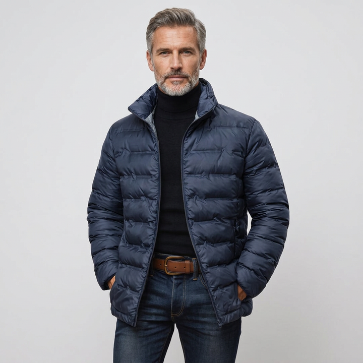 Men's Down Jacket Quilted Insulated Lightweight Puffer High Collar 9