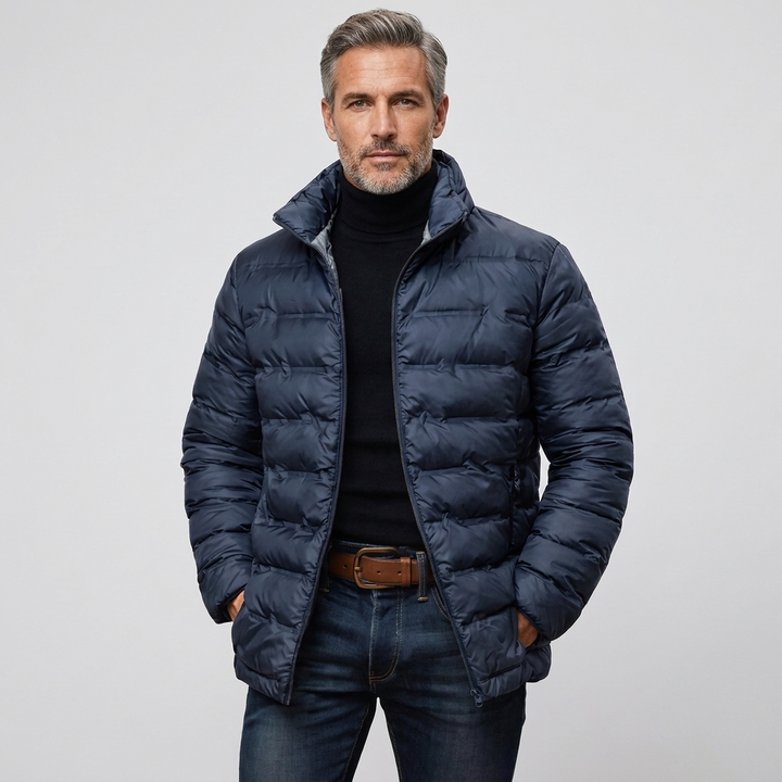 Men's Down Jacket Quilted Insulated Lightweight Puffer High Collar 10