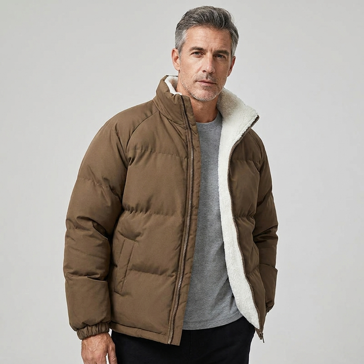 Men's Down Jacket Cotton Blend Insulated Puffer Fleece Lined 11