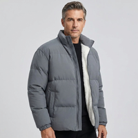 Men's Down Jacket Lambswool Lined Stand Collar