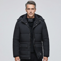 Men's Hooded Down Jacket Faux Fur Lined Puffer