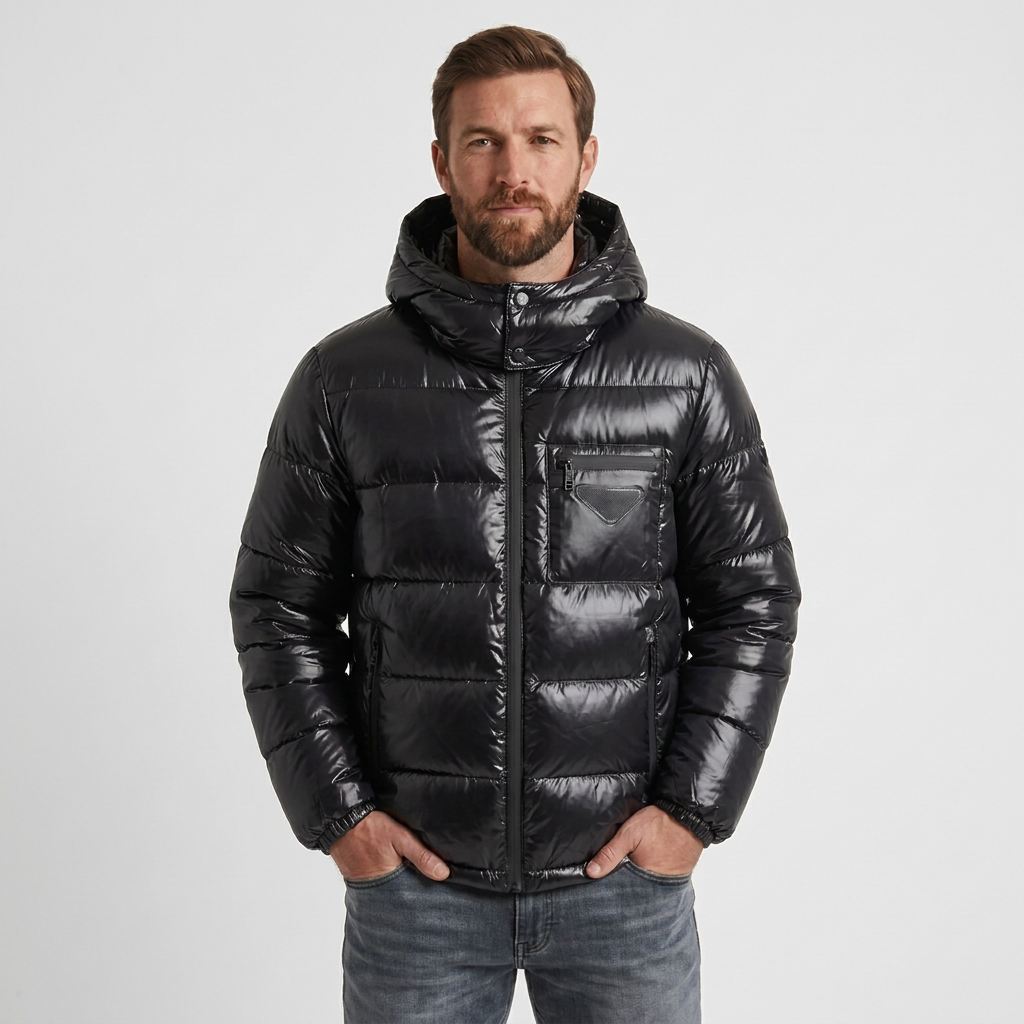 Men's Structured Puffer Jacket Full Zip Winter 1
