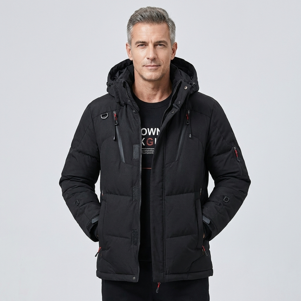 Men's Insulated Puffer Jacket Hooded Weather-Resistant 8