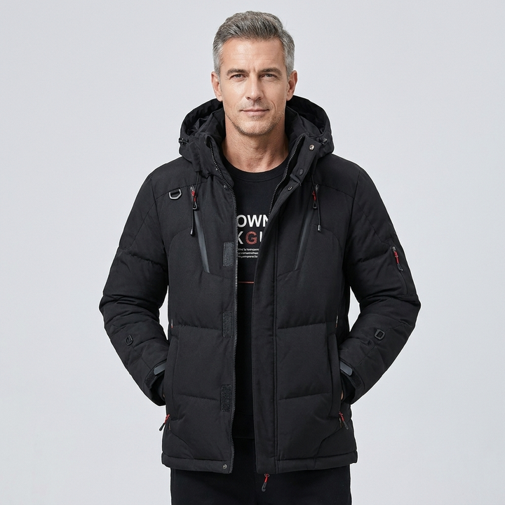 Men's Insulated Puffer Jacket Hooded Weather-Resistant 8