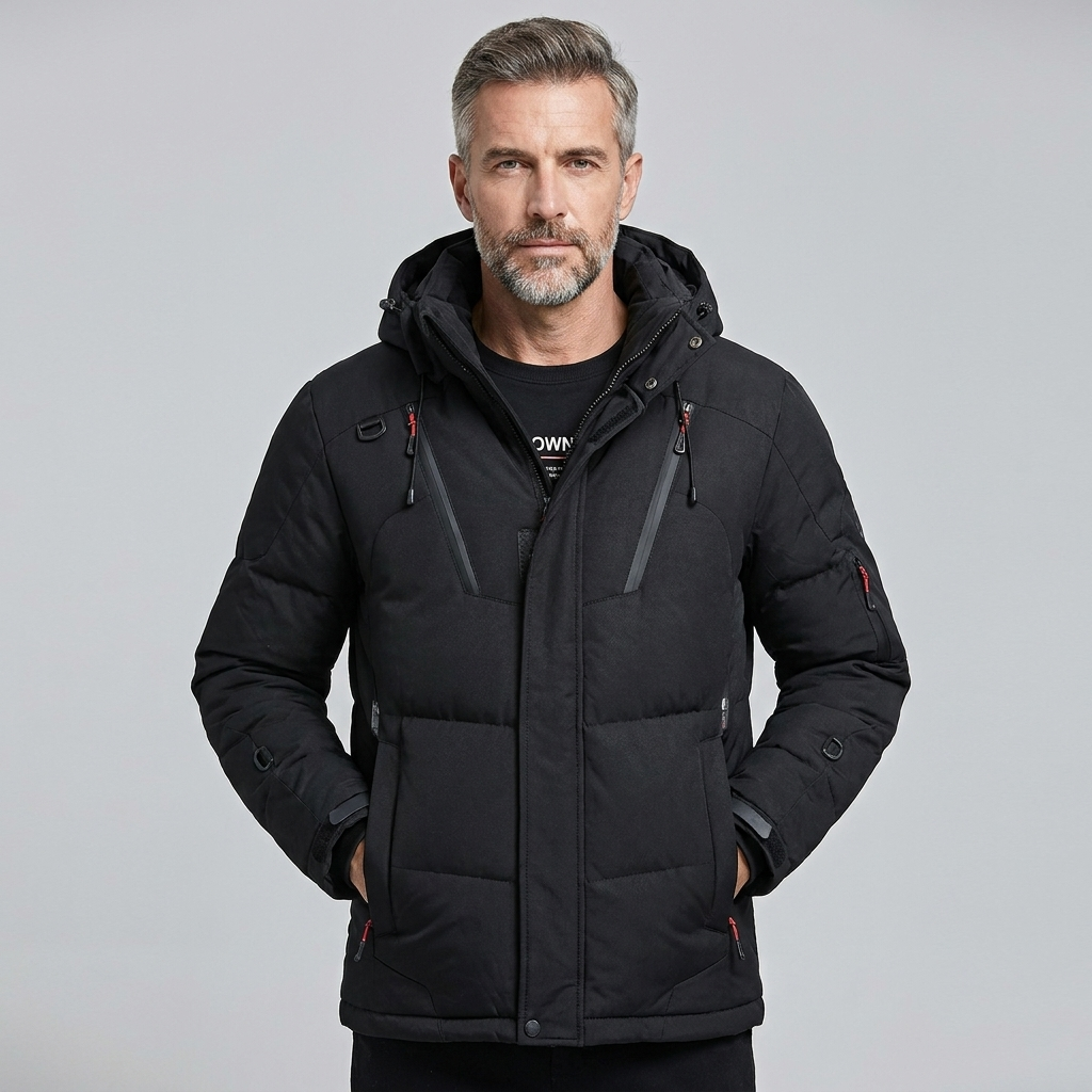 Men's Insulated Puffer Jacket Hooded Weather-Resistant 9