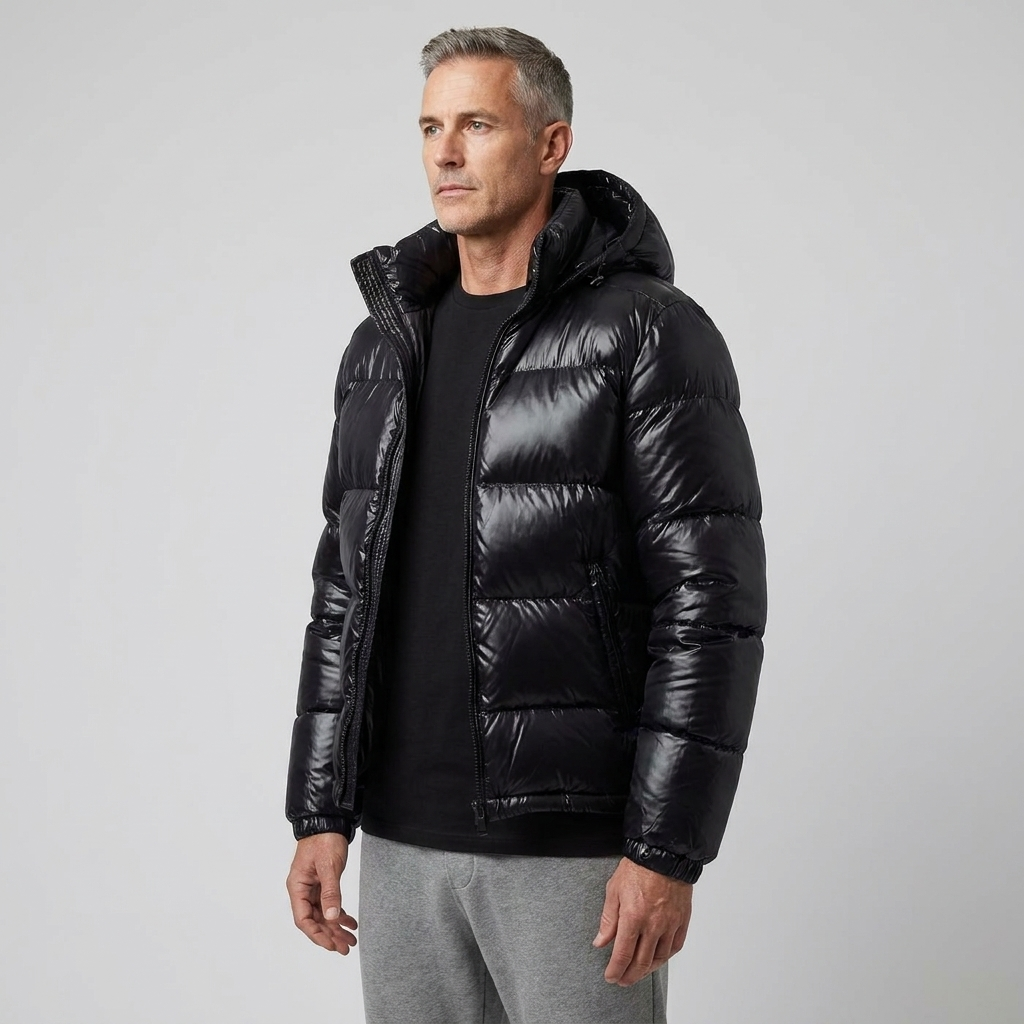 Men's Puffer Jacket Hooded Quilted Sherpa Lined 7