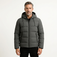 Men's Puffer Jacket Insulated Hooded Cotton Blend