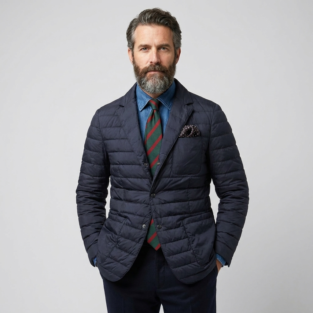 Men's Puffer Jacket Quilted Lightweight Smart Casual 3