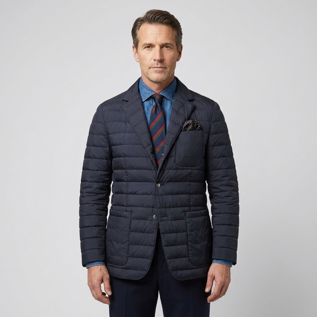 Men's Puffer Jacket Quilted Lightweight Smart Casual 1