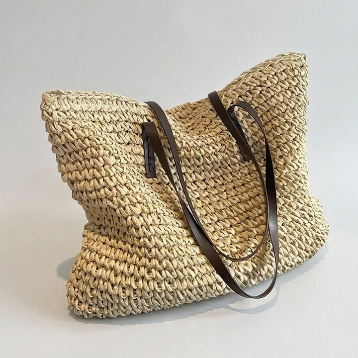 Womens Woven Lightweight Tote Bag With Durable Straps 9