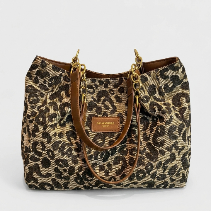 Womens Leopard Print Canvas Tote Bag Durable Everyday Carry 3