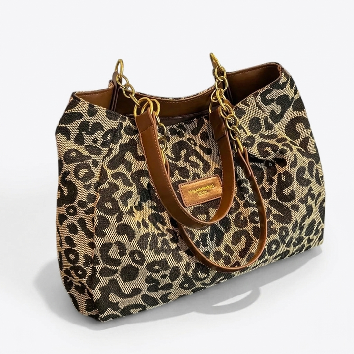 Womens Leopard Print Canvas Tote Bag Durable Everyday Carry 4