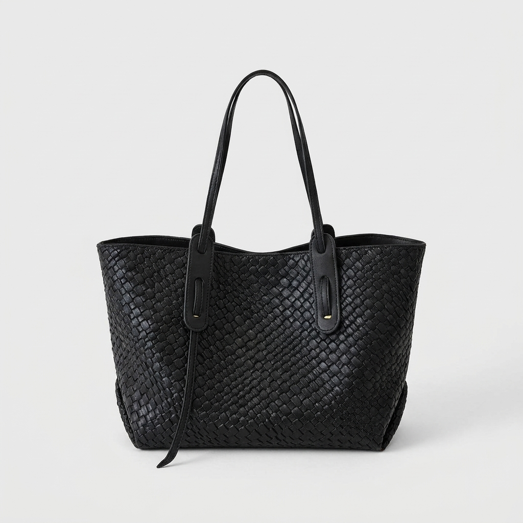 Womens Chic Practical Tote Bag With Outer Pockets Cord 10
