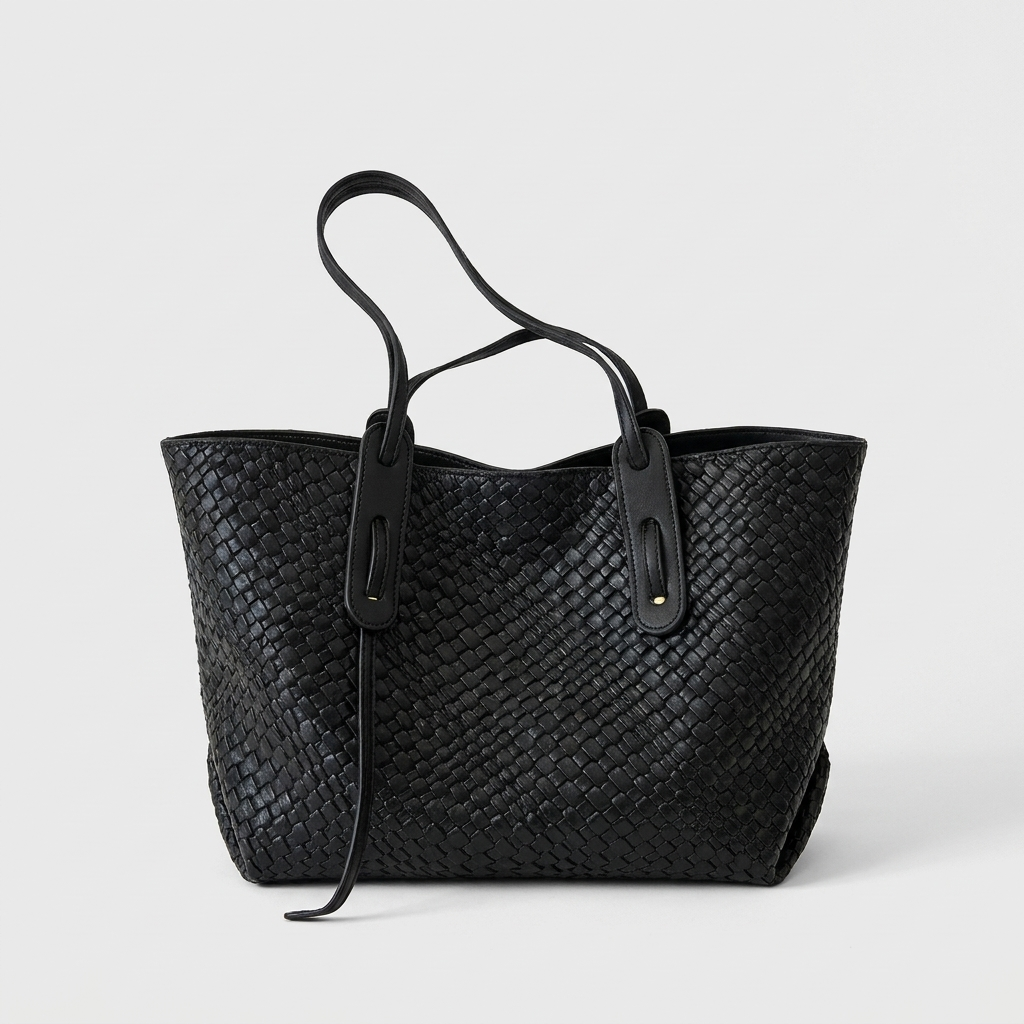 Womens Elegant Spacious Tote Bag Lightweight Woven Fabric 9