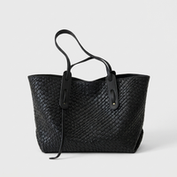 Womens Elegant Spacious Tote Bag Lightweight Woven Fabric