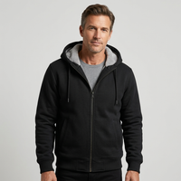 Men's Color-Block Hooded Fleece Jacket Winter Outerwear