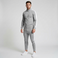 Mens Slim Fit Zip-Up Tracksuit Set Athletic Wear