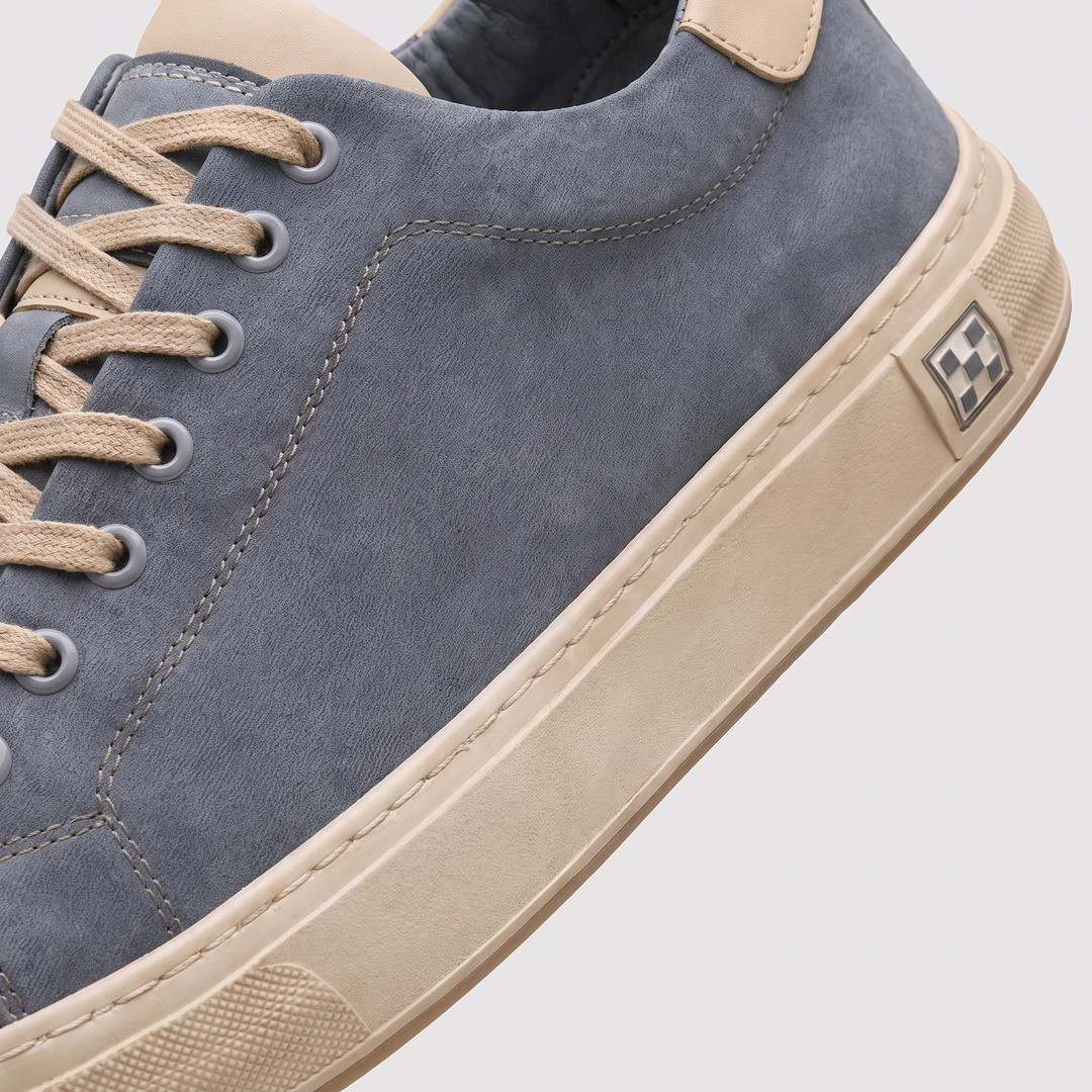 Mens Trainers Structured Low-Top Stitched Detail Canvas 9