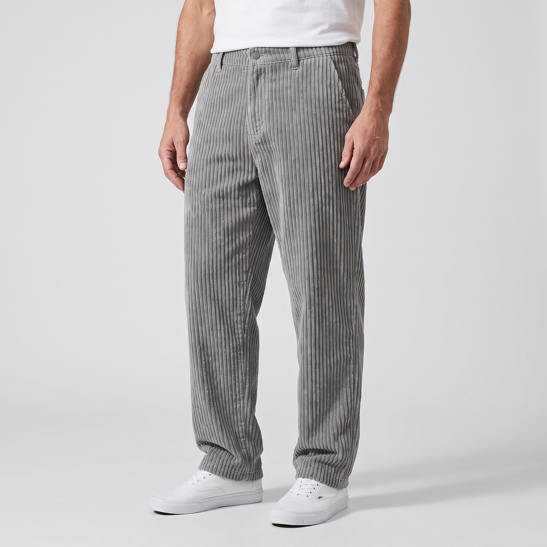 Mens Trousers Casual Relaxed Fit Corduroy Cotton Blend 10