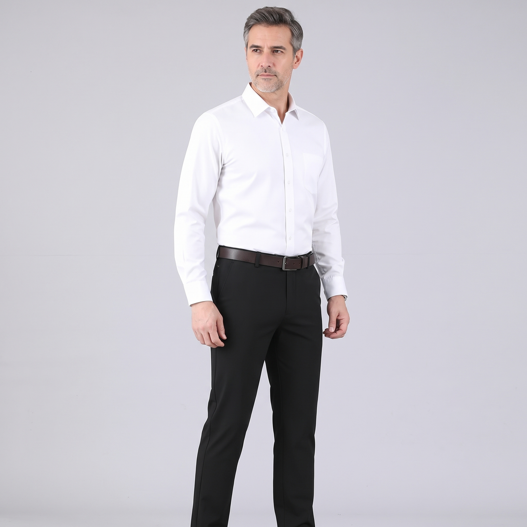 Mens Trousers Structured Stretch Fit Flexible Fabric 8