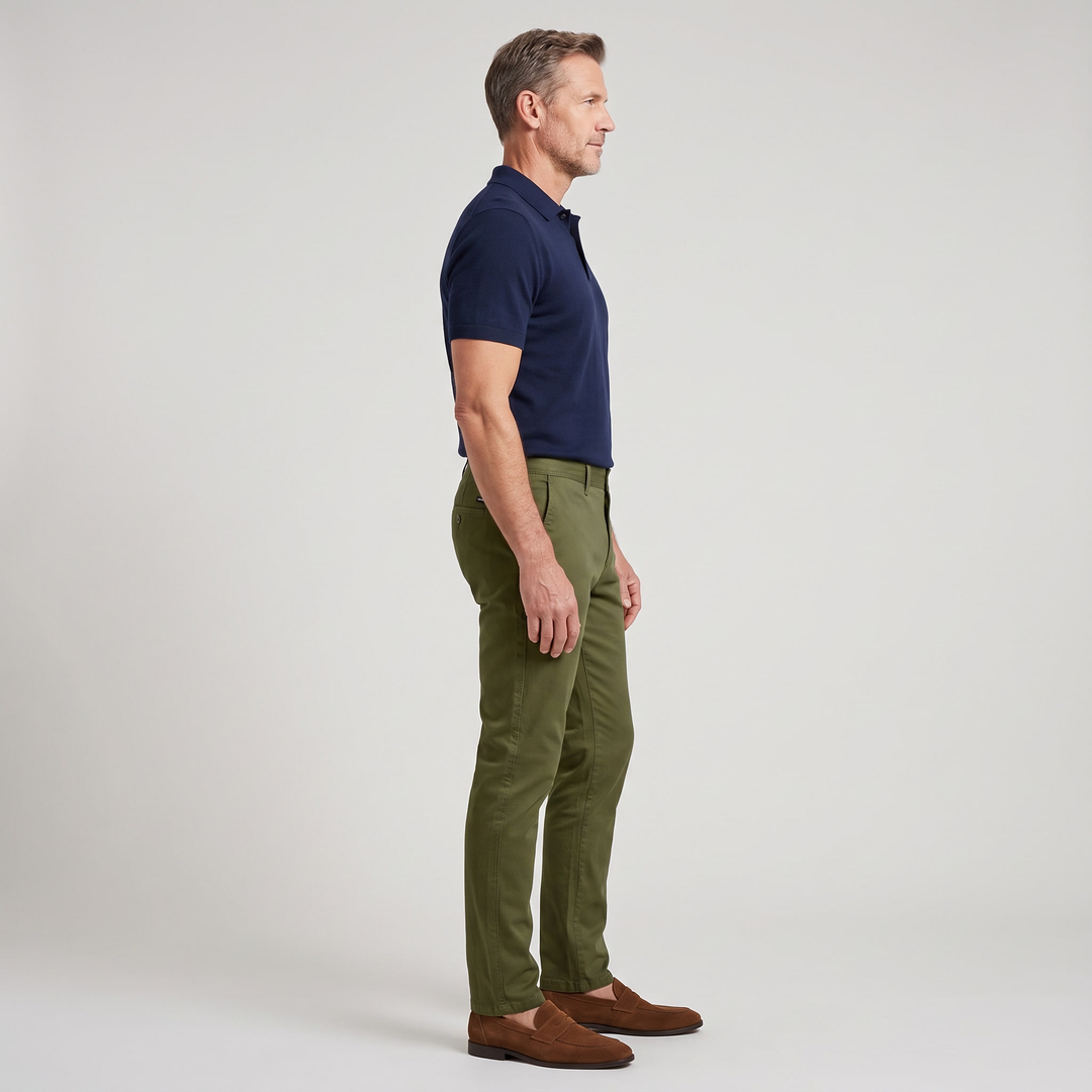 Mens Trousers Tailored Smart Casual Chino Cotton Blend 11