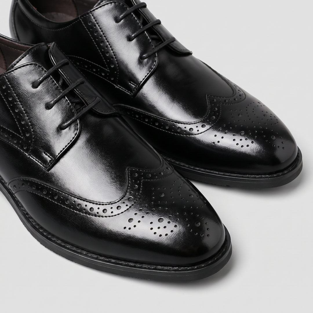 Men's Oxford Shoes Polished Brogue Leather Formal Shoes 7