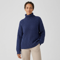 Womens Cable Knit Jumper Oversized Chunky Turtleneck