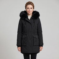 Women's Waterproof Hooded Longline Winter Parka – Black