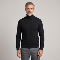 Men's High Neck Knit Jumper Classic – Black