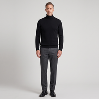 Men's Merino Wool Roll Neck Jumper – Black