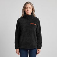 Women's Fleece High Neck Pullover Jumper – Black