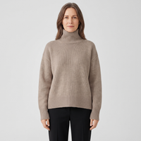Women's Wool Turtleneck Jumper Relaxed Fit – Taupe