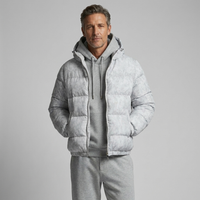 Men's Hooded Puffer Jacket Padded Winter Coat – Black