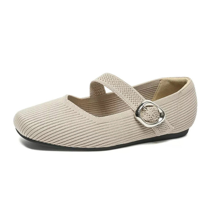 Genevre | Women's Mary Jane Orthopedic Flats with Buckle Strap Detail