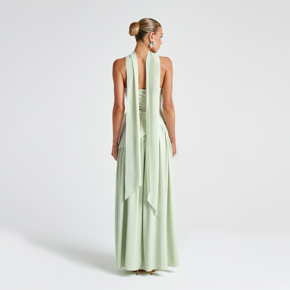 Odessa | Women's Strapless Maxi Dress with High Slit Detail