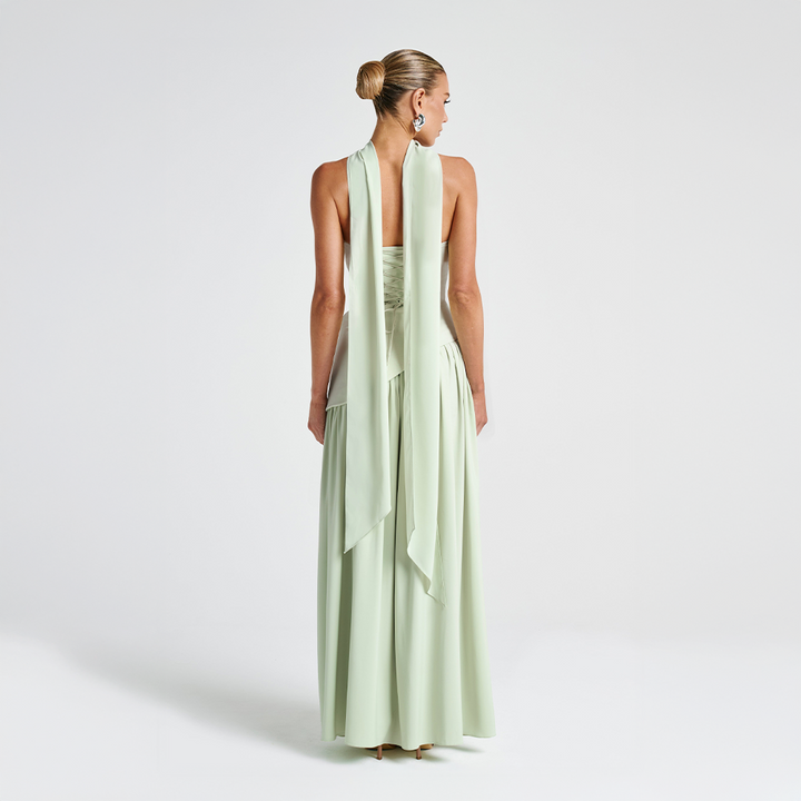 Odessa | Women's Strapless Maxi Dress with High Slit Detail