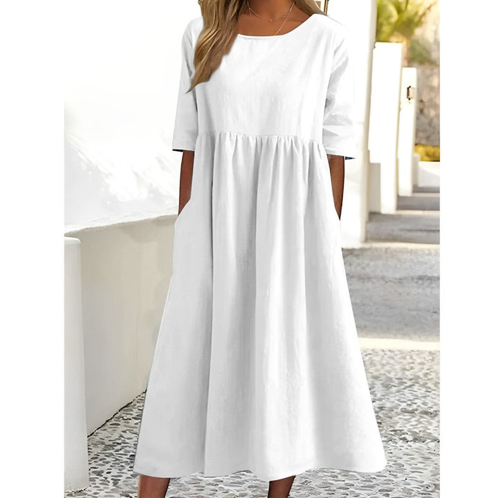 Positano | Gathered Empire Waist Linen Summer Dress