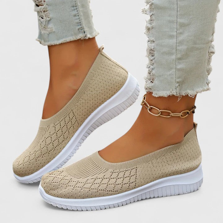 Winnifred | Women's Slip-On Orthopedic Flats with Knit Diamond Texture